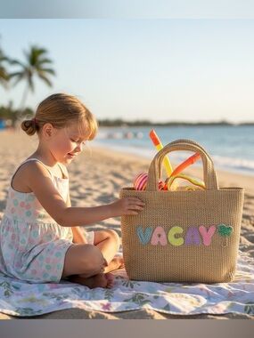 Miss Gwen’s Vacay Raffia Small Tote Bags